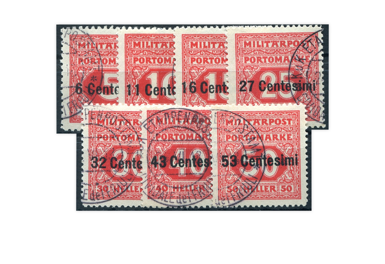 Österreichisch-ungarische Feldpost Mi.Nr. P 1-7 gest.