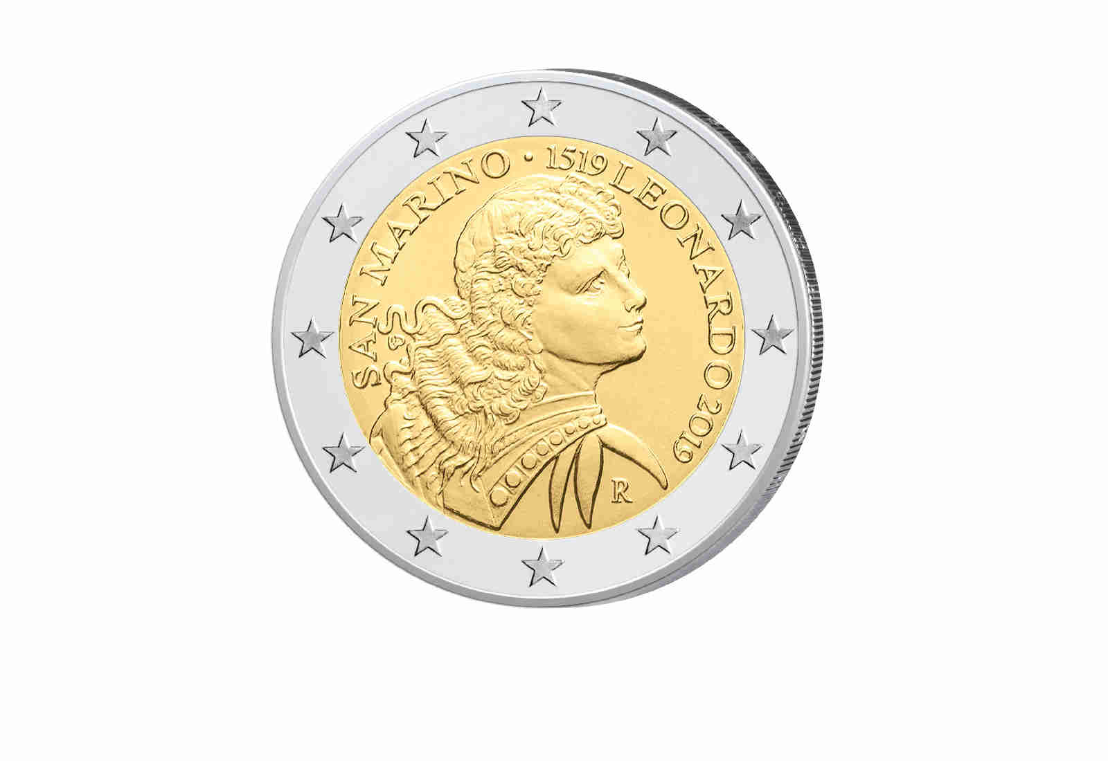 2 Euro 2019 San Marino 500. Todestag Leonardo da Vinci st im Blister