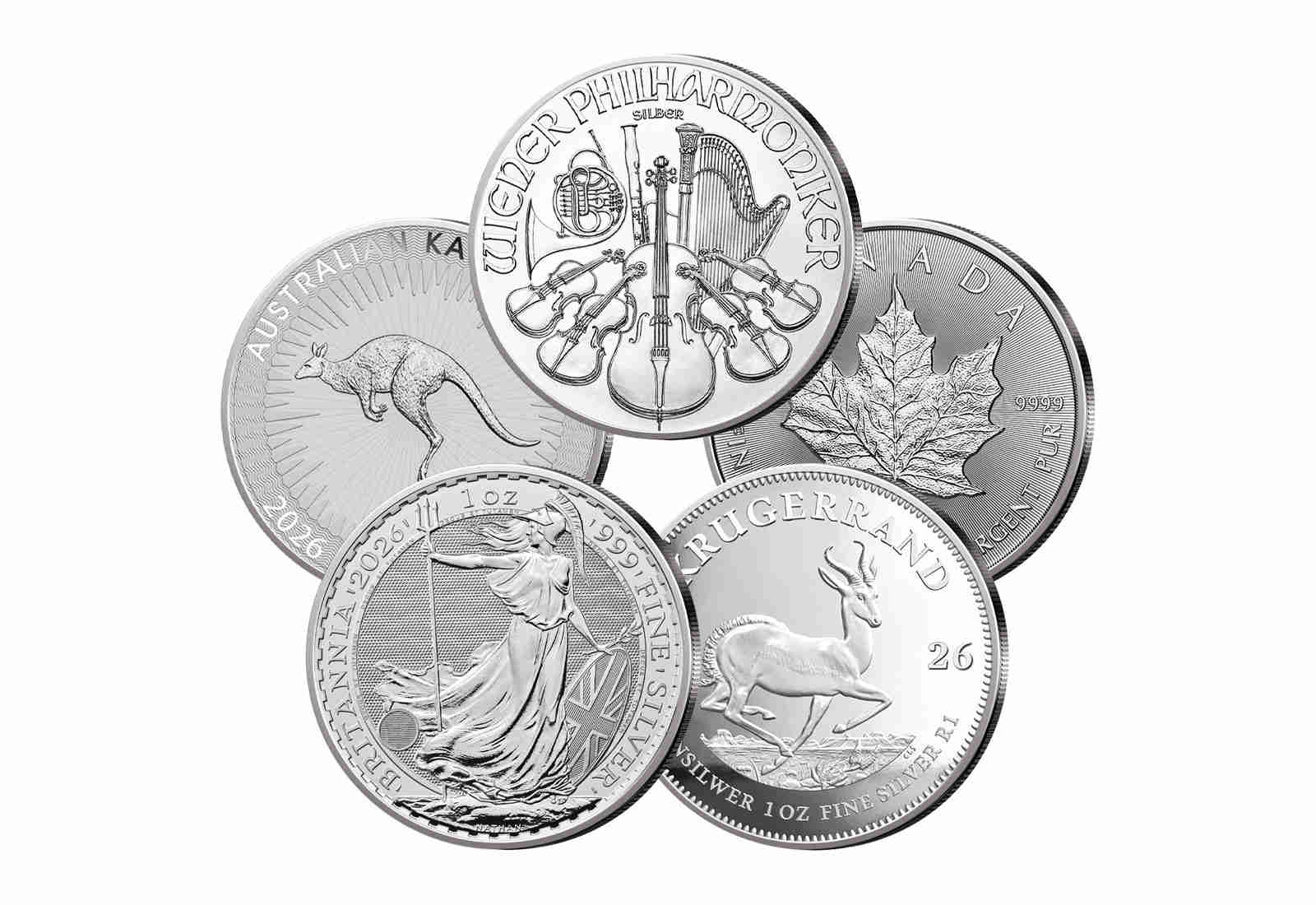Big-Five 2026 Silberunzen im 5er Set
