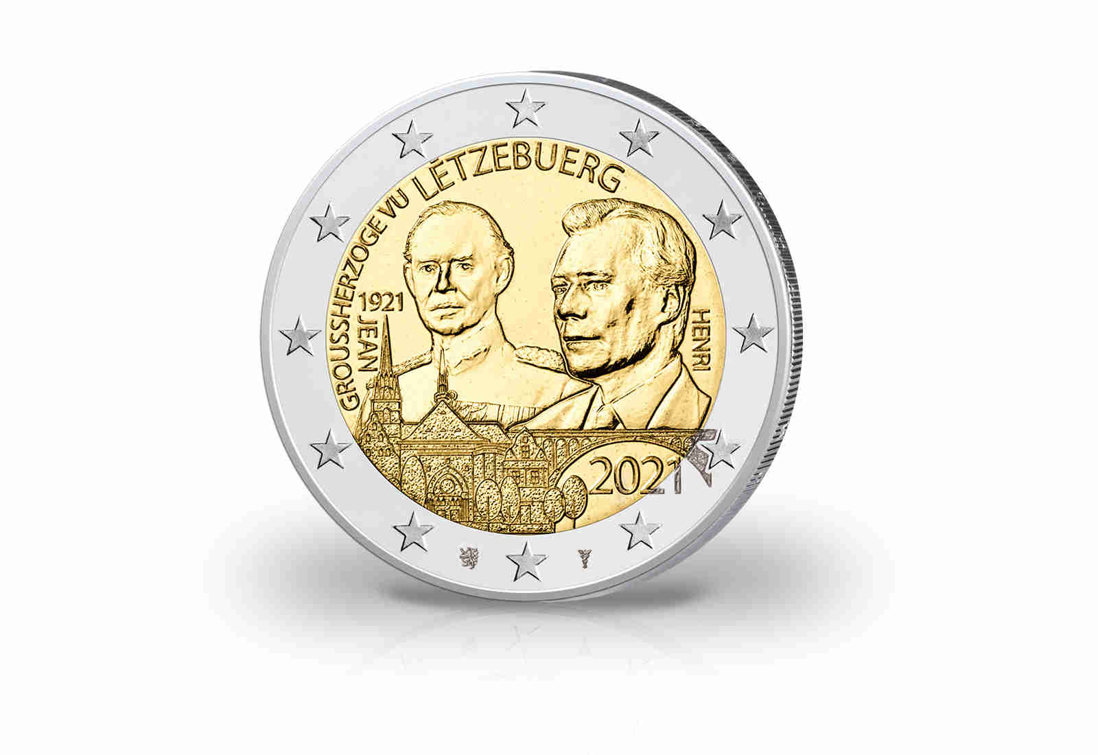 2 Euro 2021 Luxemburg 100. Geburtstag Großherzog Jean