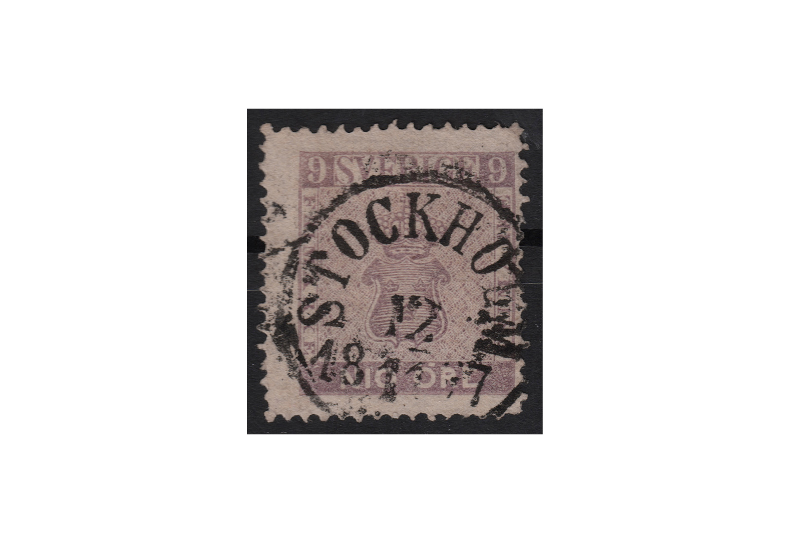 Schweden Freimarke: Reichswappen 1858 SWE Michel Nr. 8 gestempelt