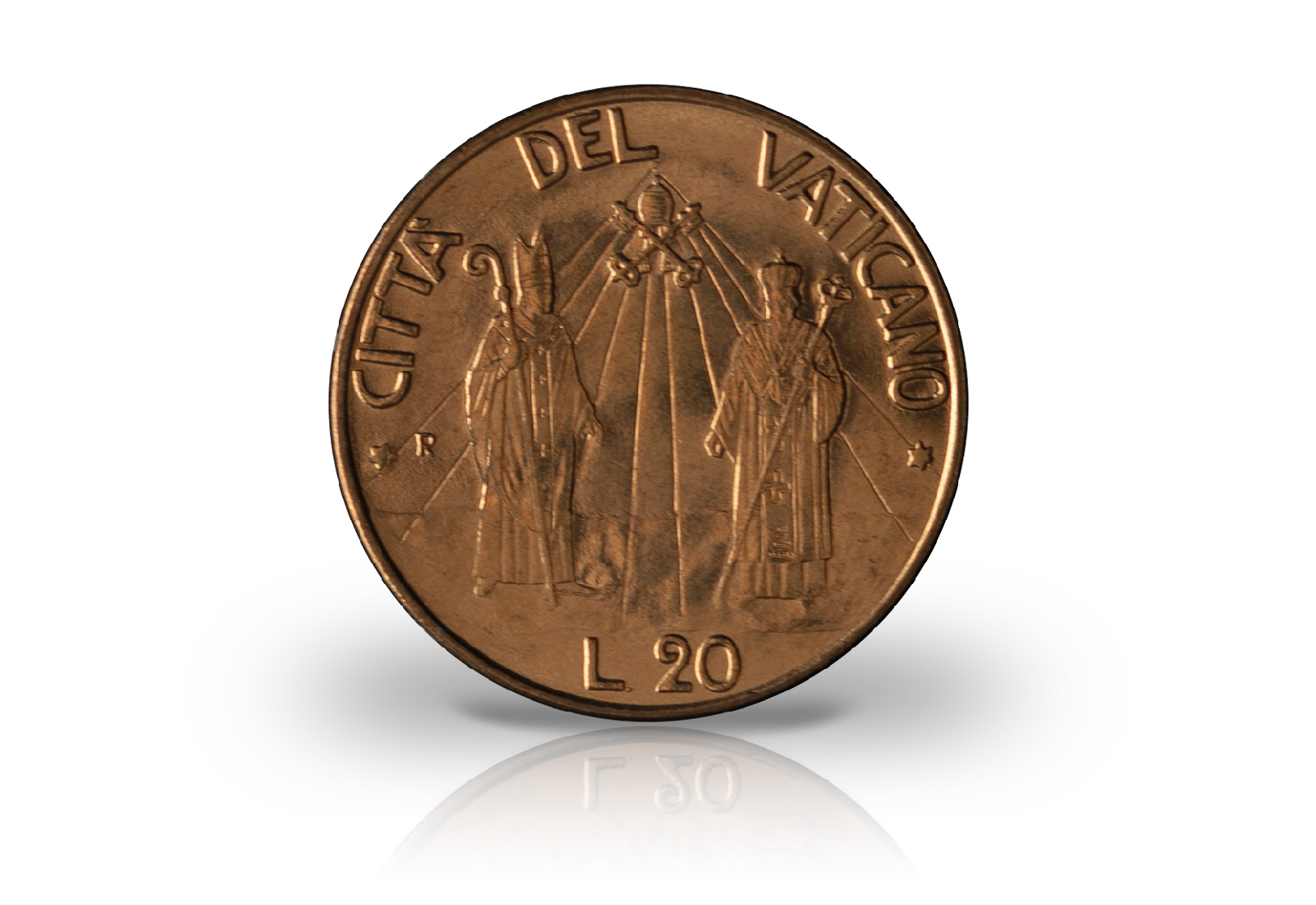 20 Lire 1990 Vatikan Papst Johannes Paul II. und Bischof