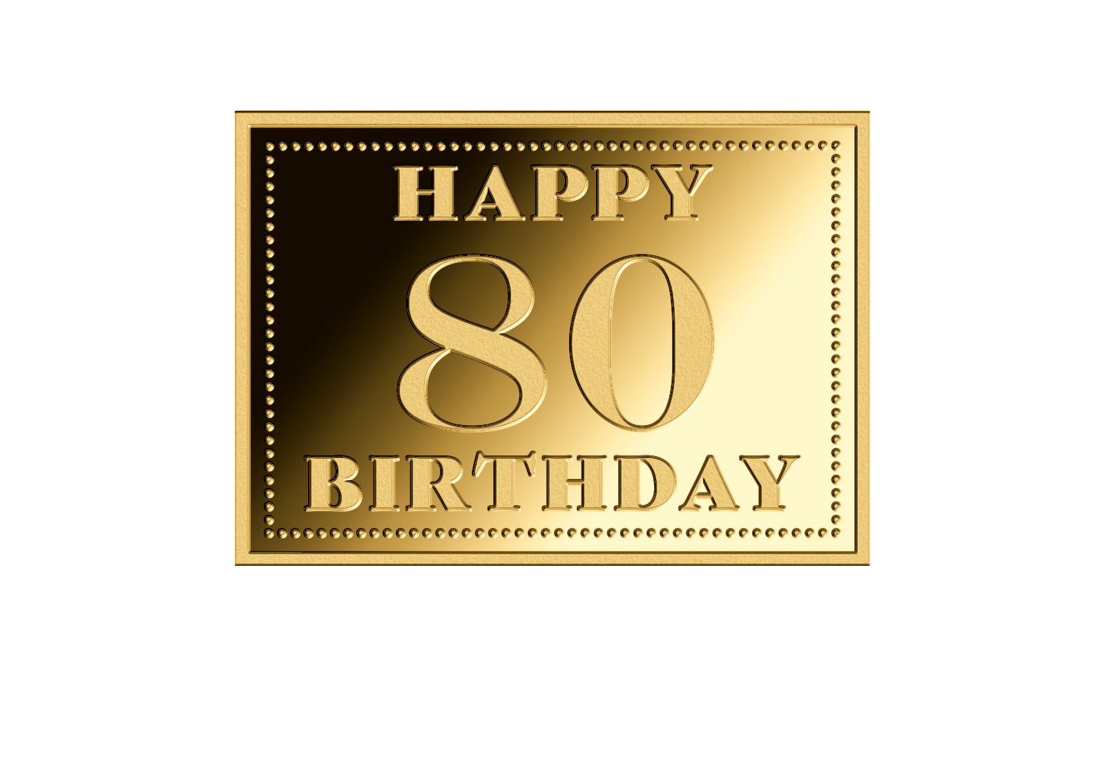 Goldmünze Motiv "Happy 80 Birthday" 999/1000 Gold im Geschenketui