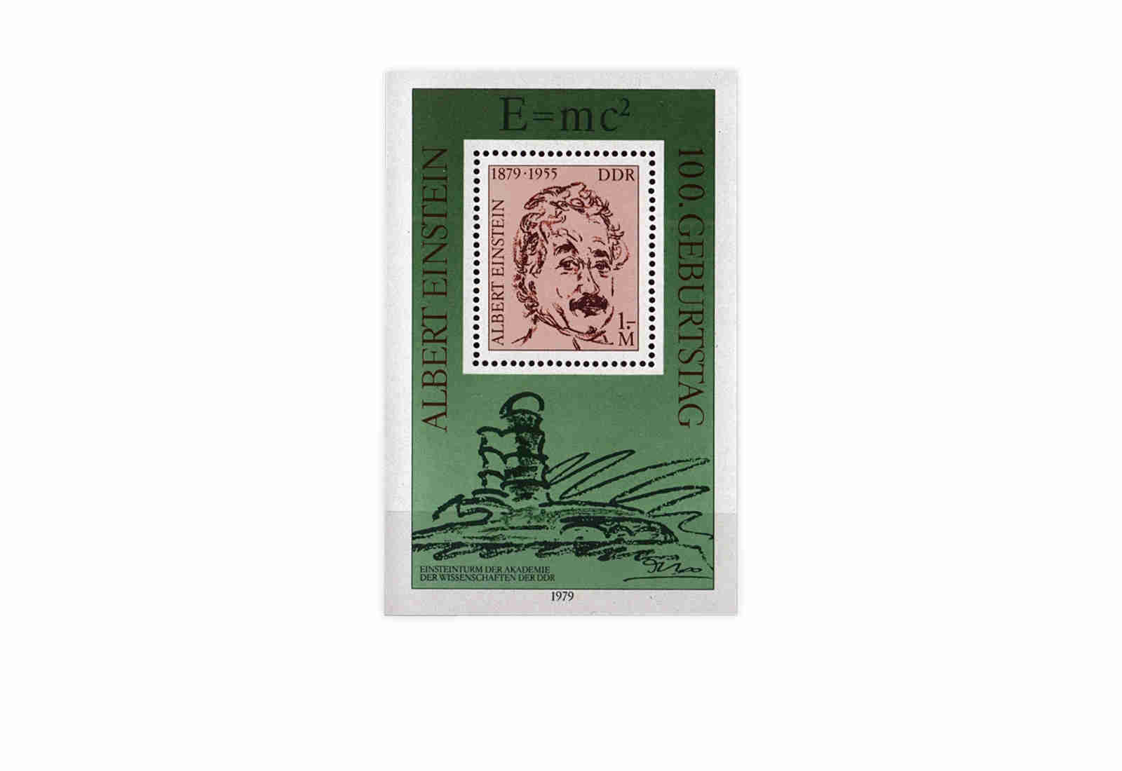DDR Block 54 100. Geburtstag Einstein 1979 gestempelt
