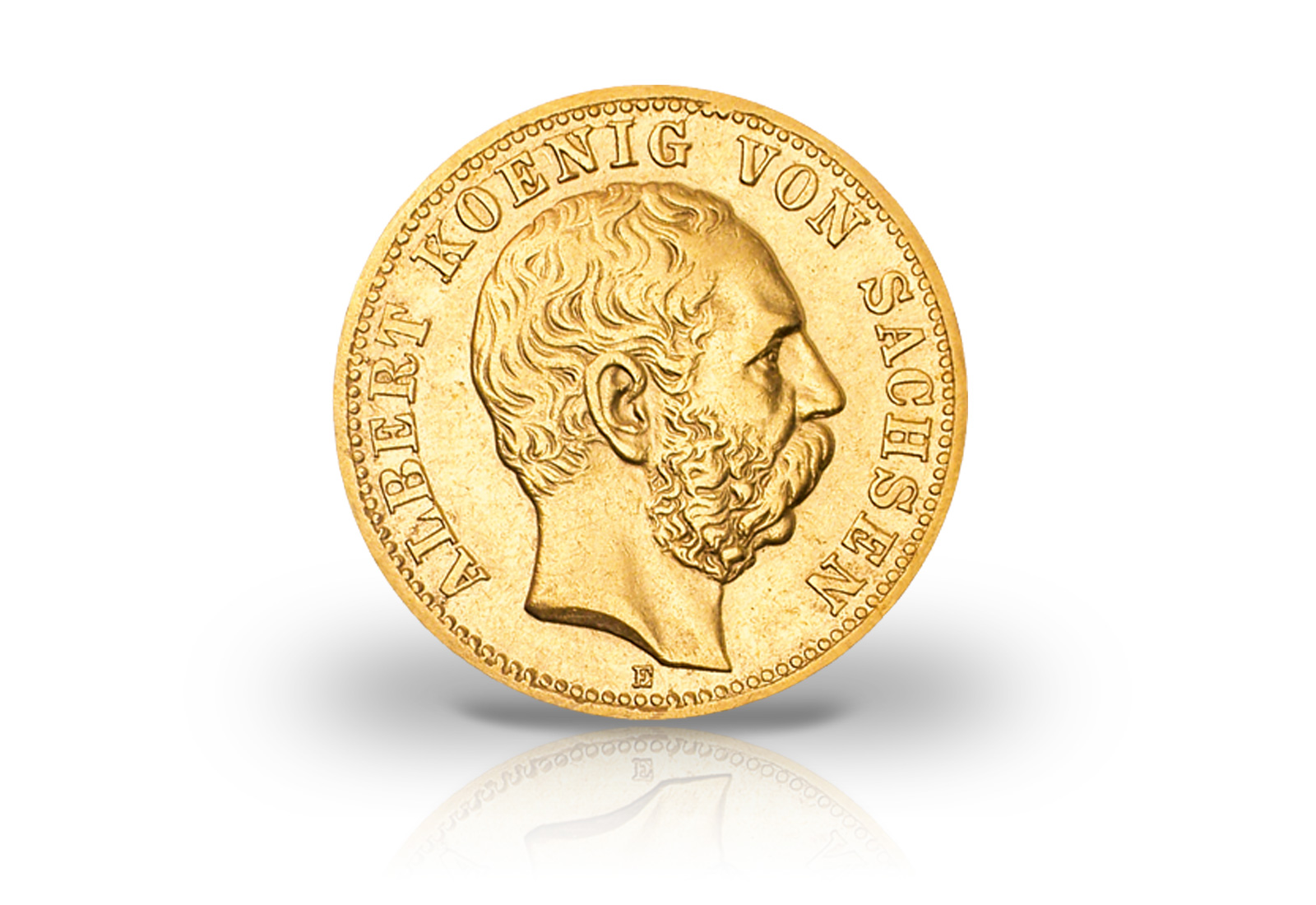 10 Mark Goldmünze 1874-1888 Deutsches Kaiserreich Sachsen König Albert Jaeger-Nr. 261
