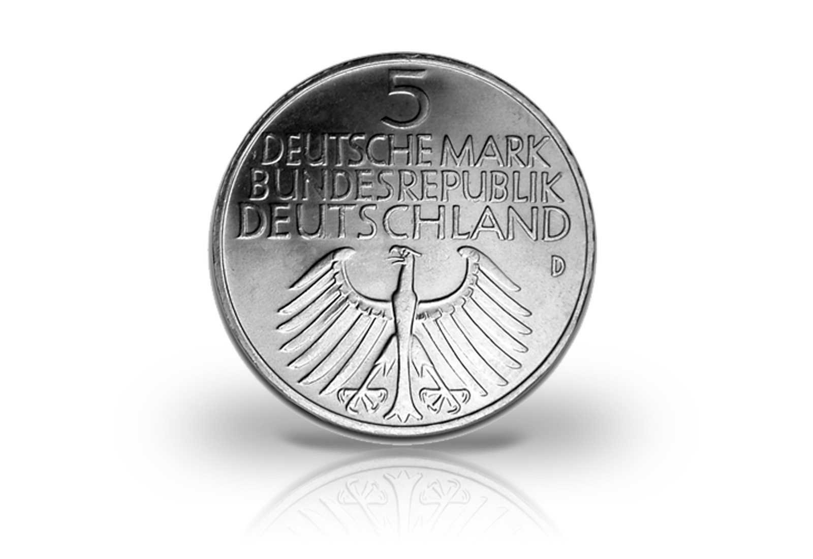 5 DM Silbermünze 1952 BRD Germanisches Museum PP Jaeger-Nr. 388