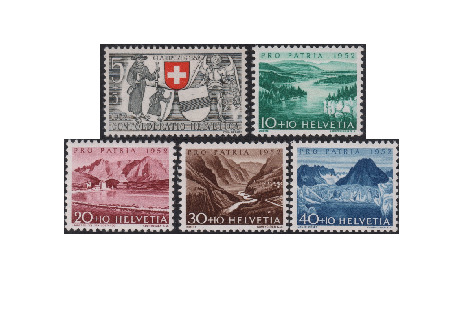 Schweiz Mi.Nr. 570/574 postfrisch Pro Patria 1952