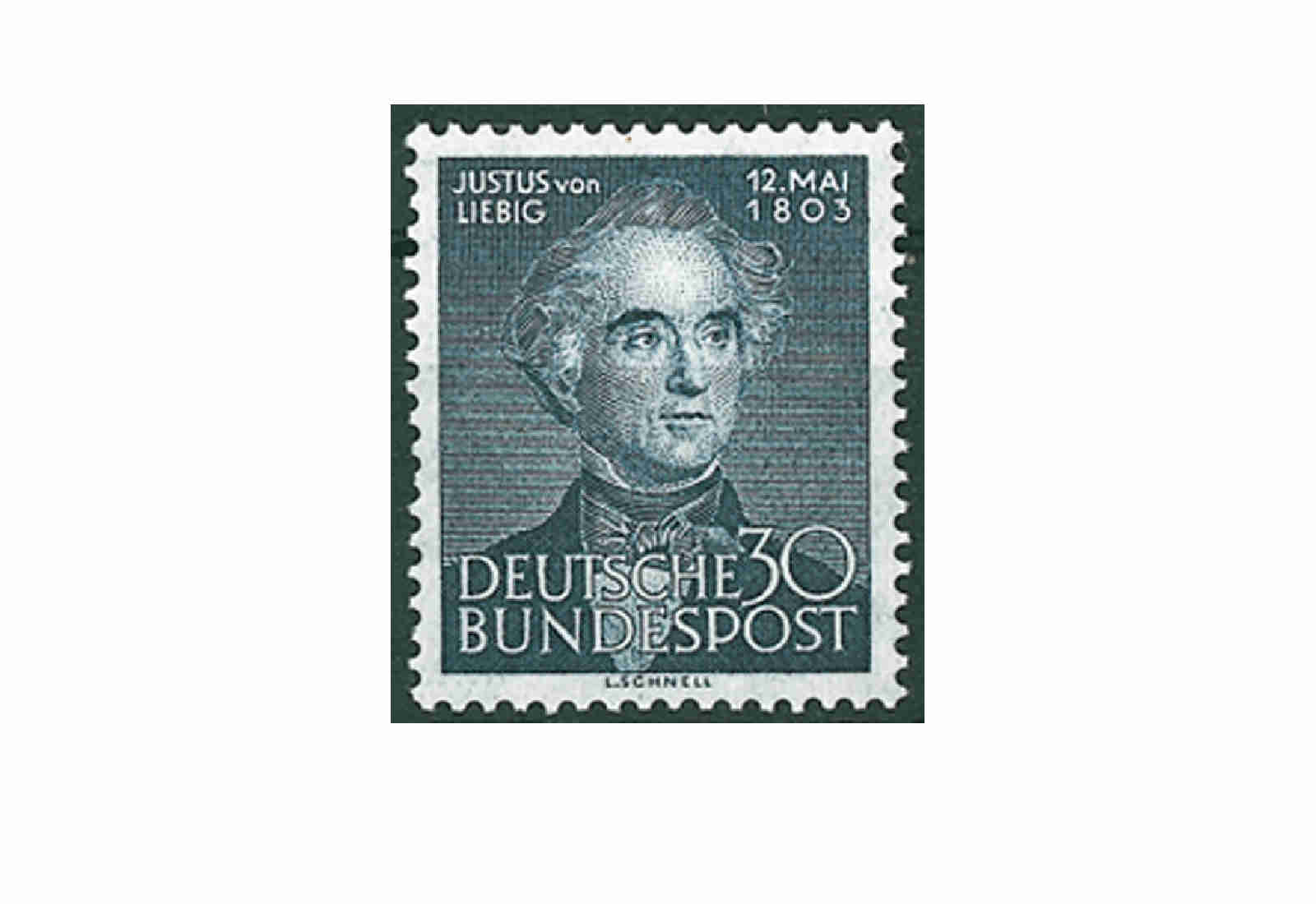 Briefmarke BRD Justus von Liebig 1953 Michel-Nr. 166 postfrisch