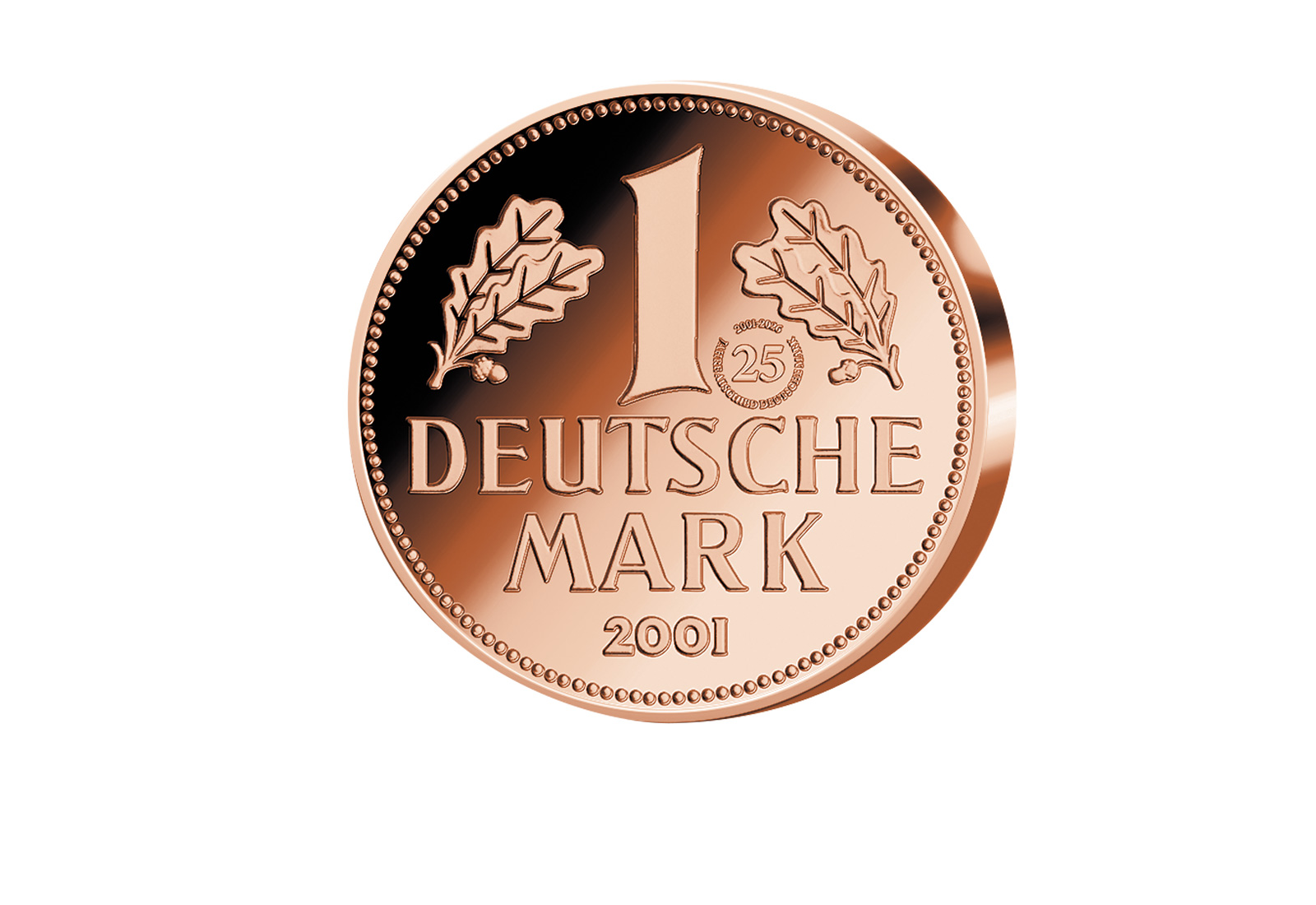 1 Deutsche Mark 2001 mit Privy Mark 25 Jahre Abschied - XXL Neuprägung