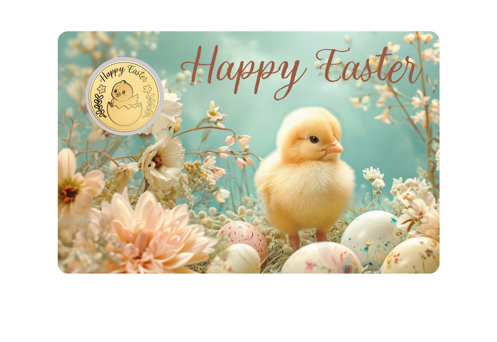 Goldmünze "Easter Chick" 999/1000 Gold in Coincard