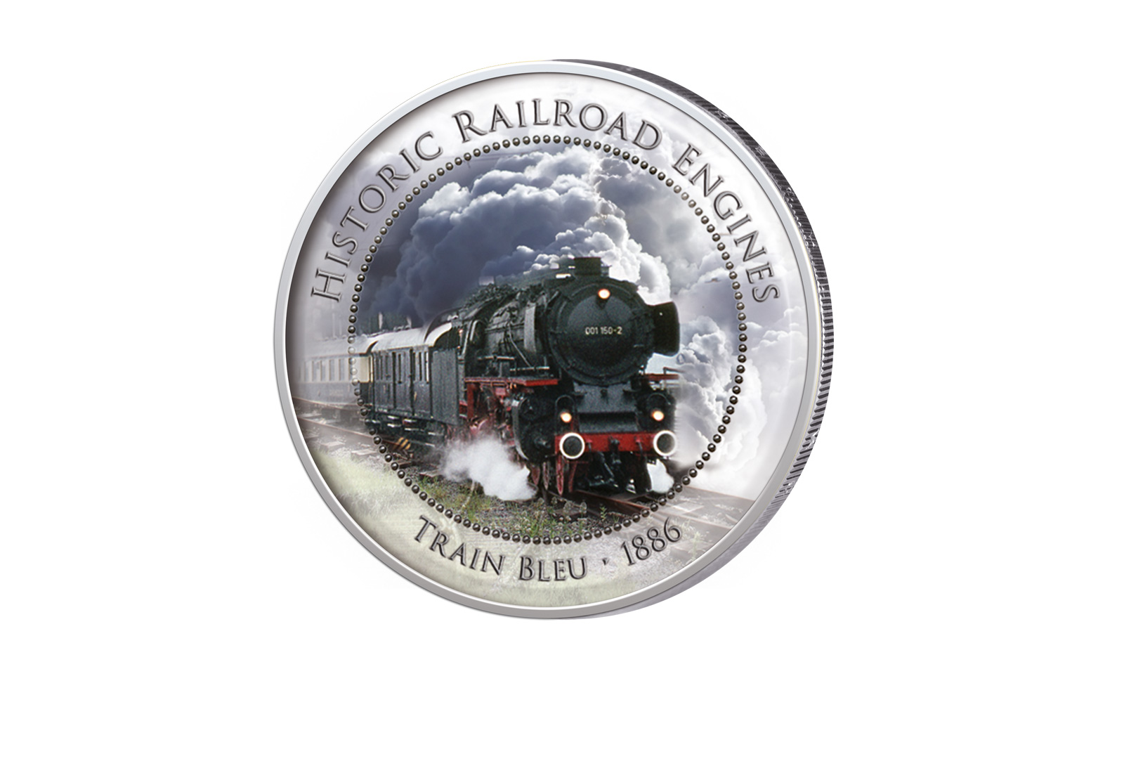 2 Euro Historische Eisenbahnen Train Bleu 1886 mit Farbapplikation