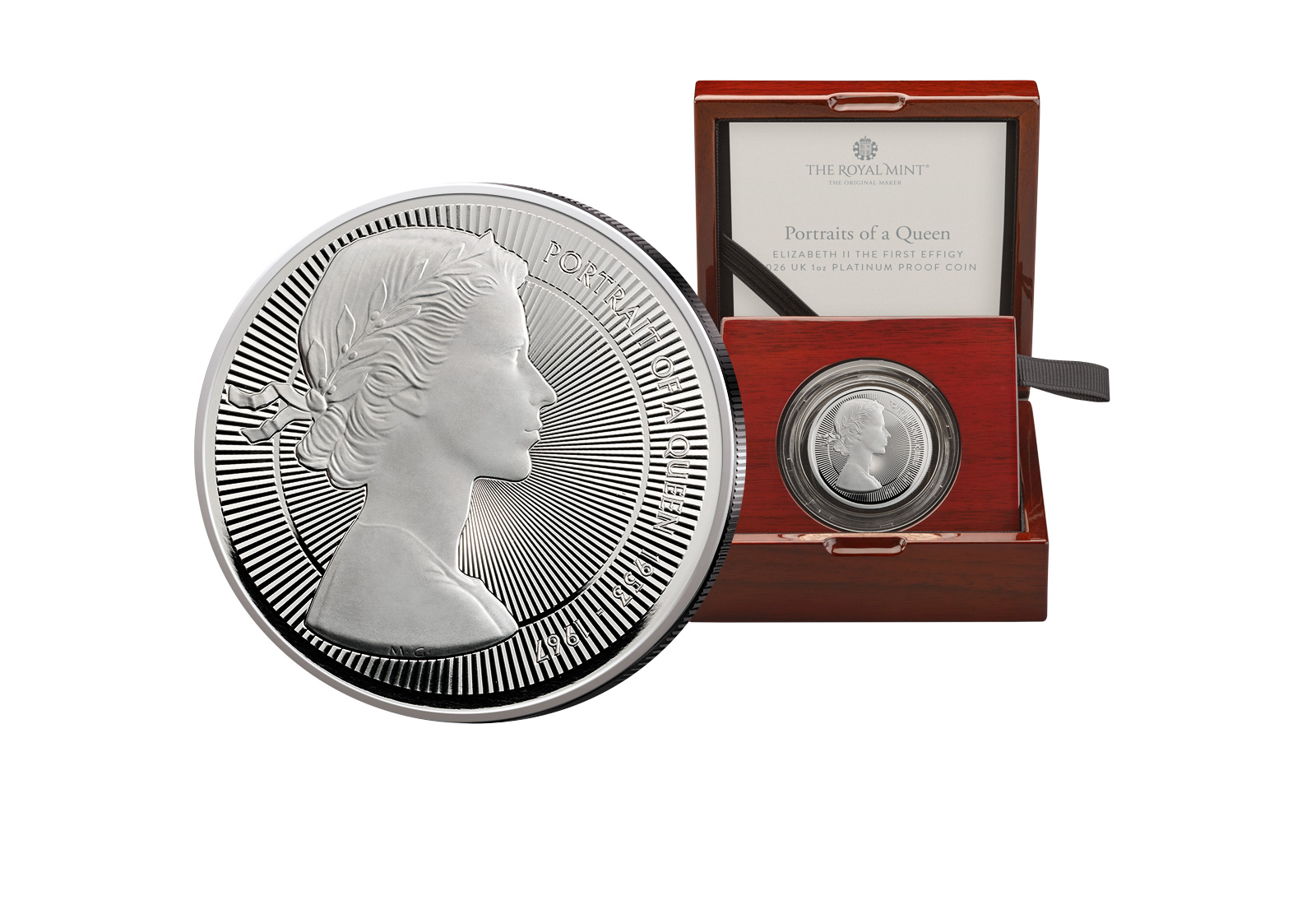 1 oz Platin 2026 Großbritannien - Die junge Queen Elisabeth II. PP