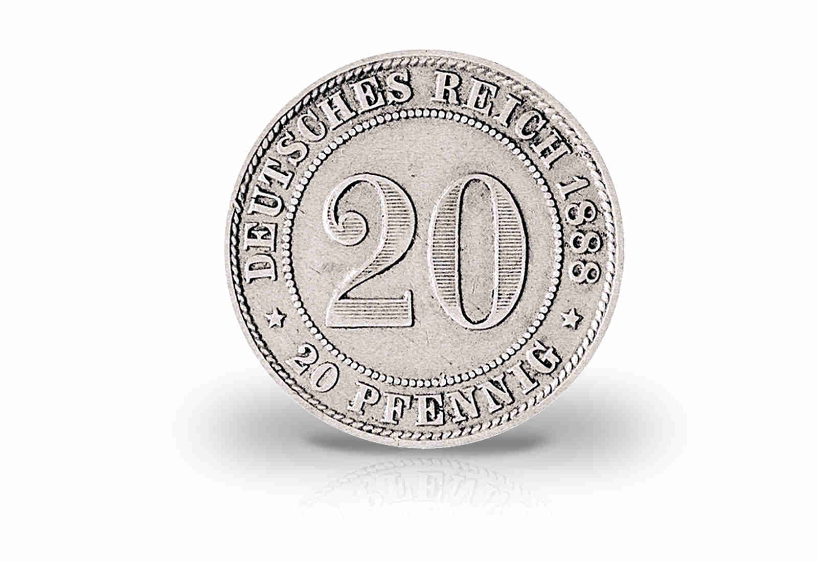 Deutsches Kaiserreich 20 Pfennig 1887-1888 Kleiner Adler J.6