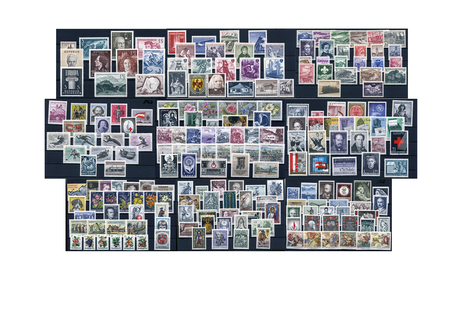 Österreich Jahrgänge 1960 bis 1969 Sparpaket komplett Michel Nr. 1073 bis 1319 gestempelt