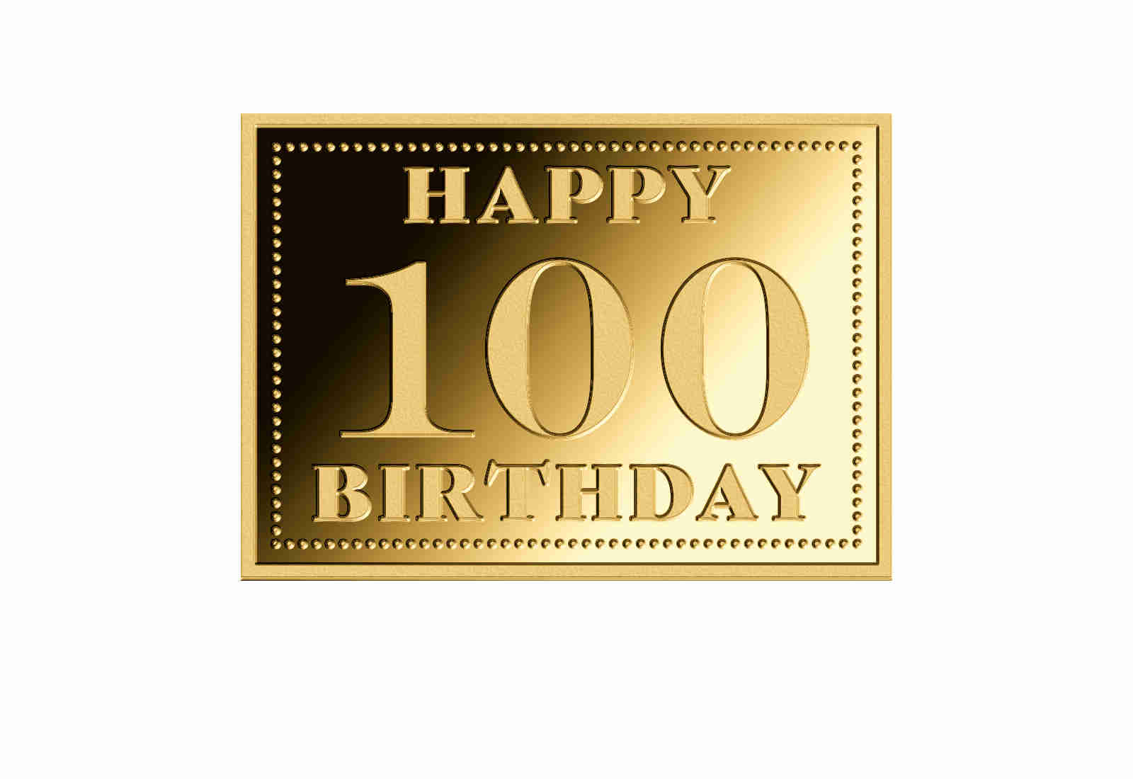 Goldmünze Motiv "Happy 100 Birthday" 999/1000 Gold im Geschenketui