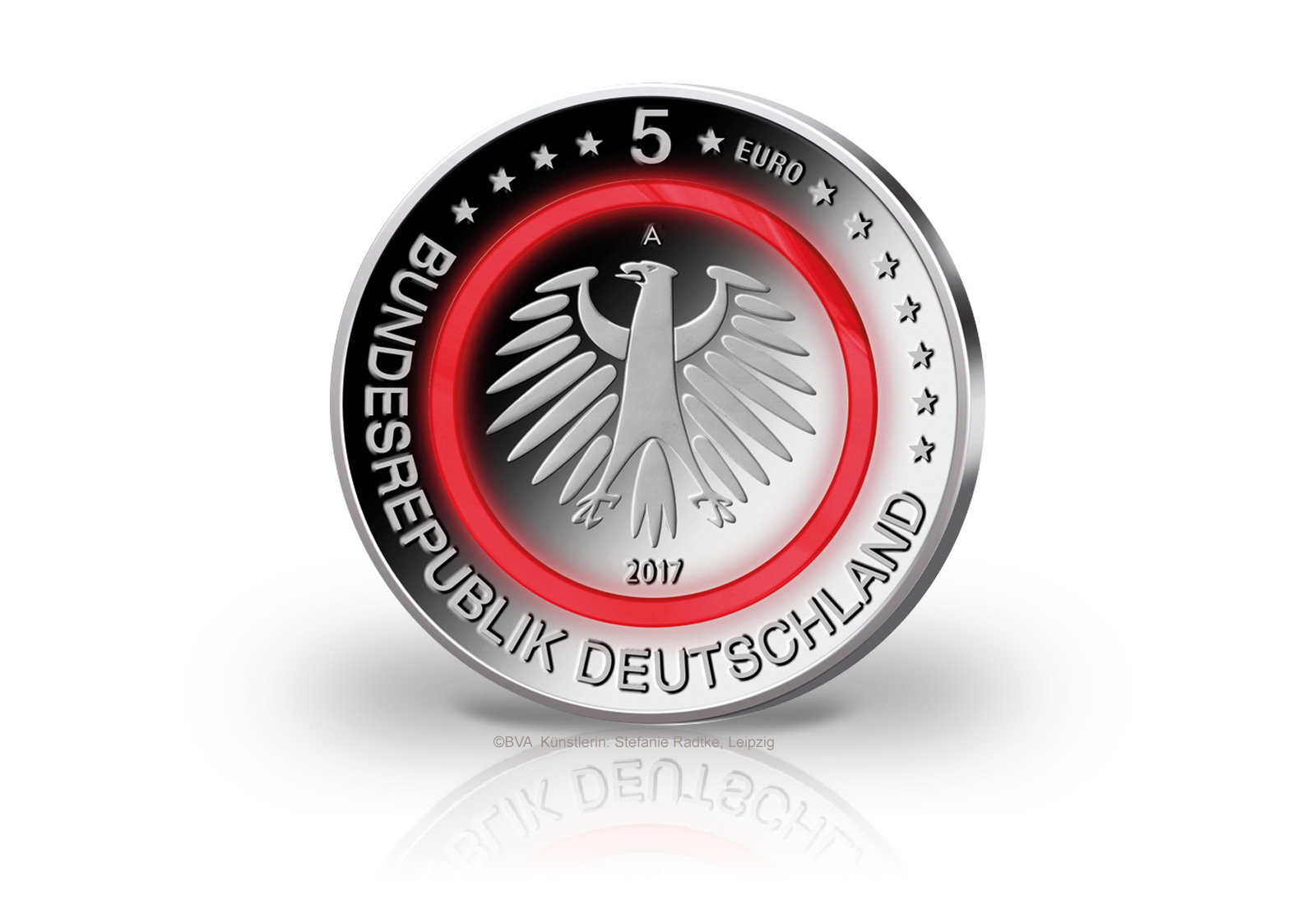 5 Euro 2017 Deutschland Tropische Zone mit rotem Polymerring st Prägestätte A