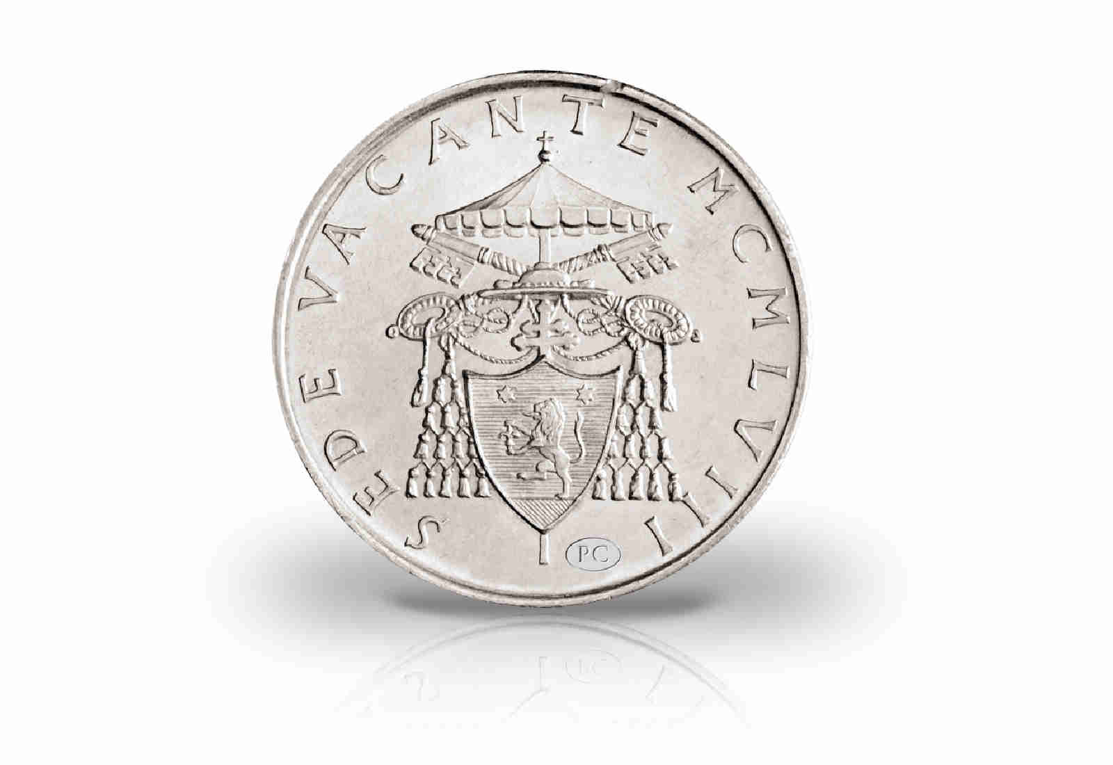 Neuprägung Sedisvakanz 1958 mit Feinsilberauflage