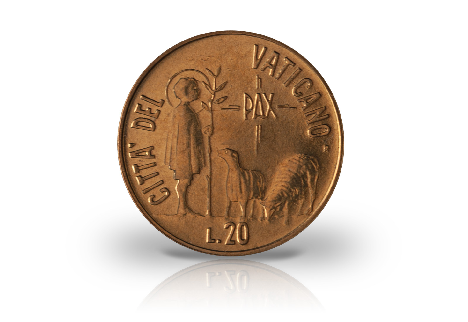 20 Lire 1984 Vatikan Papst Johannes Paul II. Jahr des Friedens