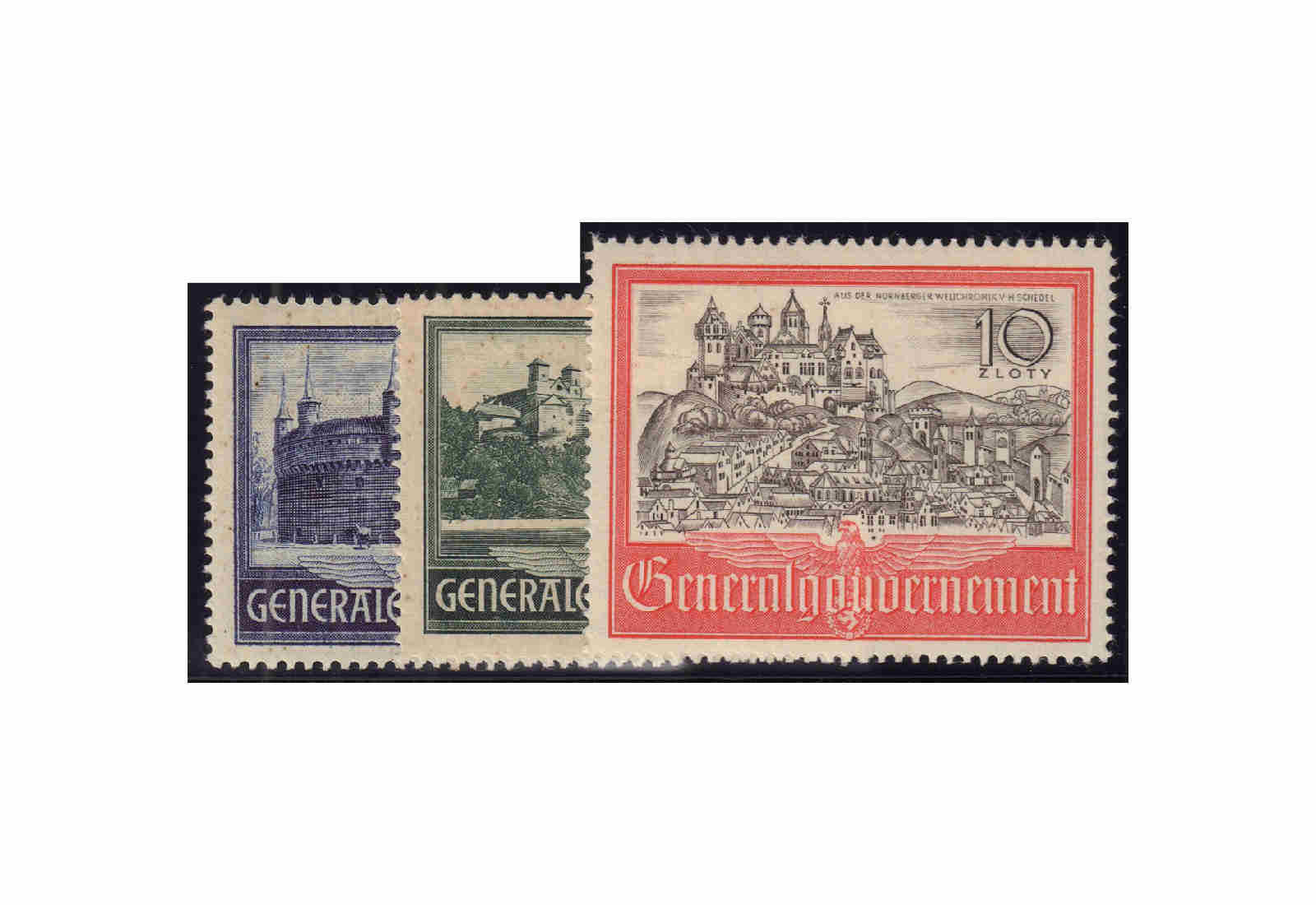 Generalgouvernement Freimarken: Bauwerke 1941 Michel Nr. 63/65 postfrisch