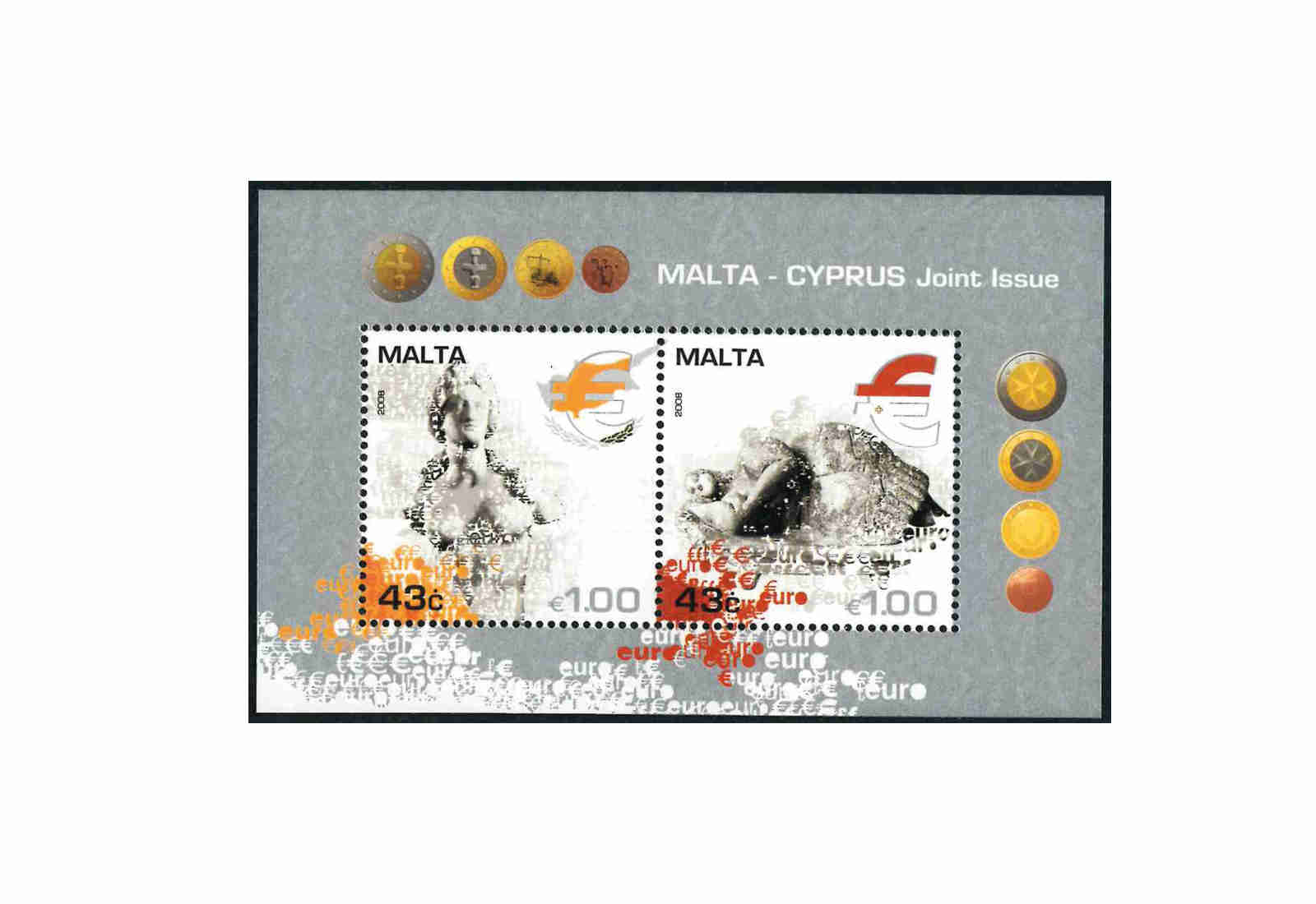 Briefmarken Malta Cyprus Joint Issue 2008 Block 43 postfrisch