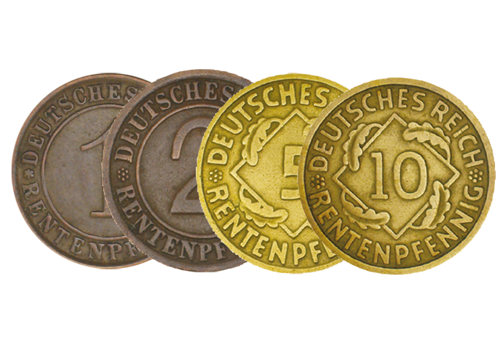 Rentenpfennige Sparset Weimar 1-10 Pfennig Jaeger Nr. 313-317