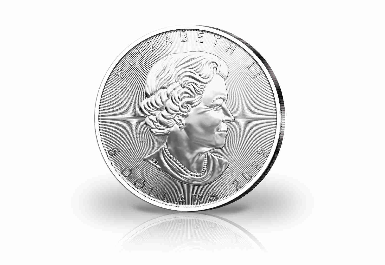Maple Leaf 1 oz Silber Jahrgang unserer Wahl Kanada mit Farbapplikation Schwarzbär