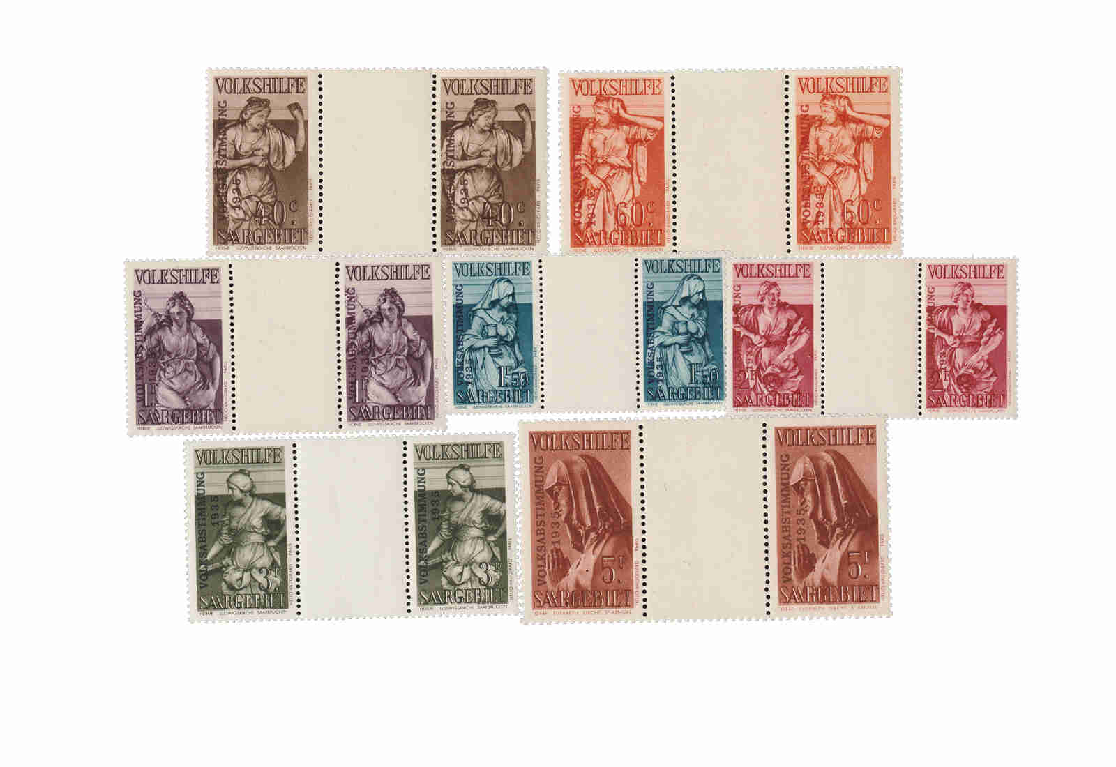 Saar 199/205 ZW ** Volksabstimmung 1935