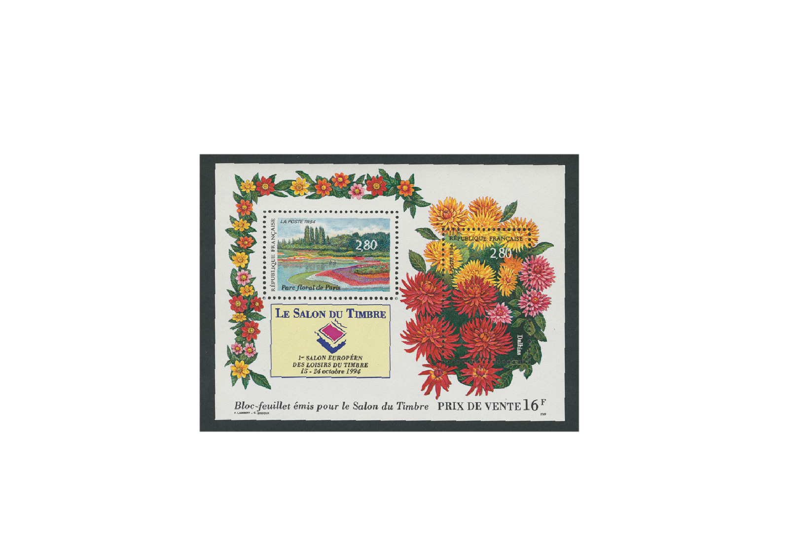 Briefmarken Frankreich Salon du Timbre 1994 Block 14 postfrisch