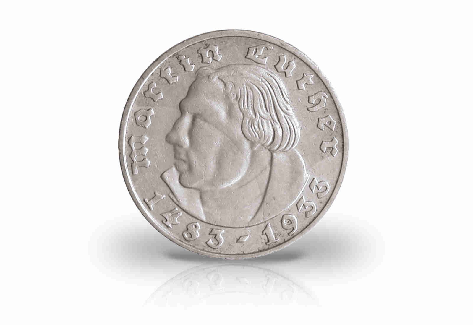 2 Reichsmark 1933 Drittes Reich Martin Luther Prägestätte A Jaeger-Nr. 352