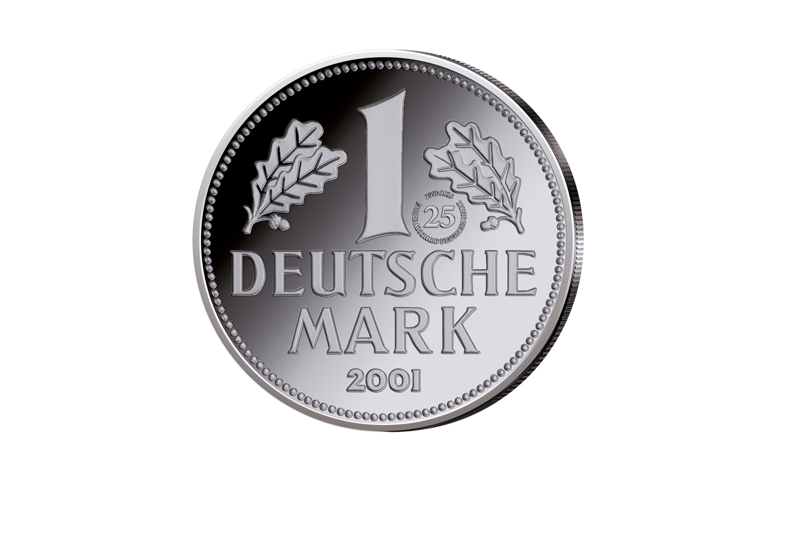 Platinausgabe 1 DM 2001 mit Privy 25 Jahre Abschied DM 1/2 oz Platin