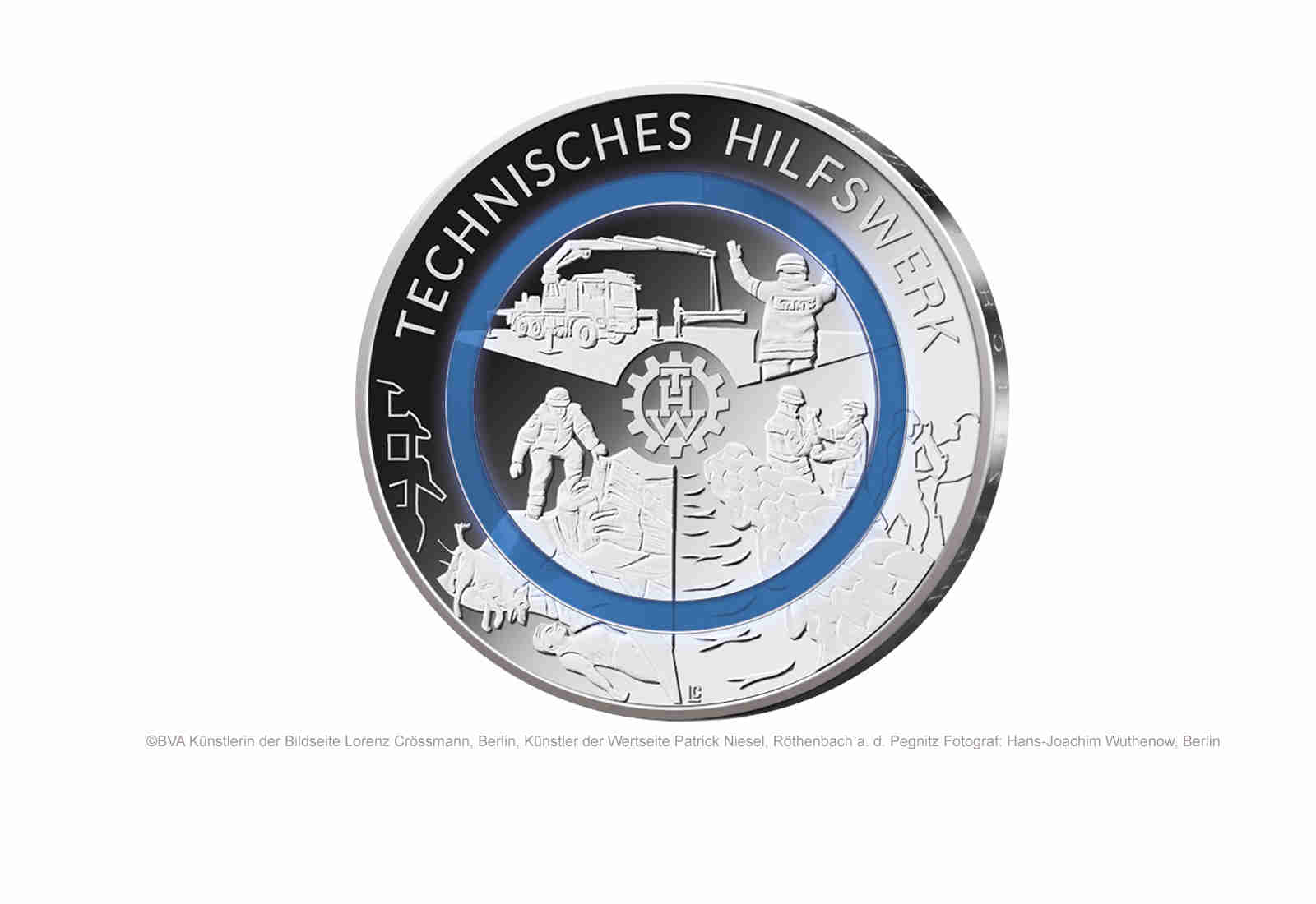 10 Euro 2025 Deutschland Technisches Hilfswerk mit Polymerring st Prägestätte F