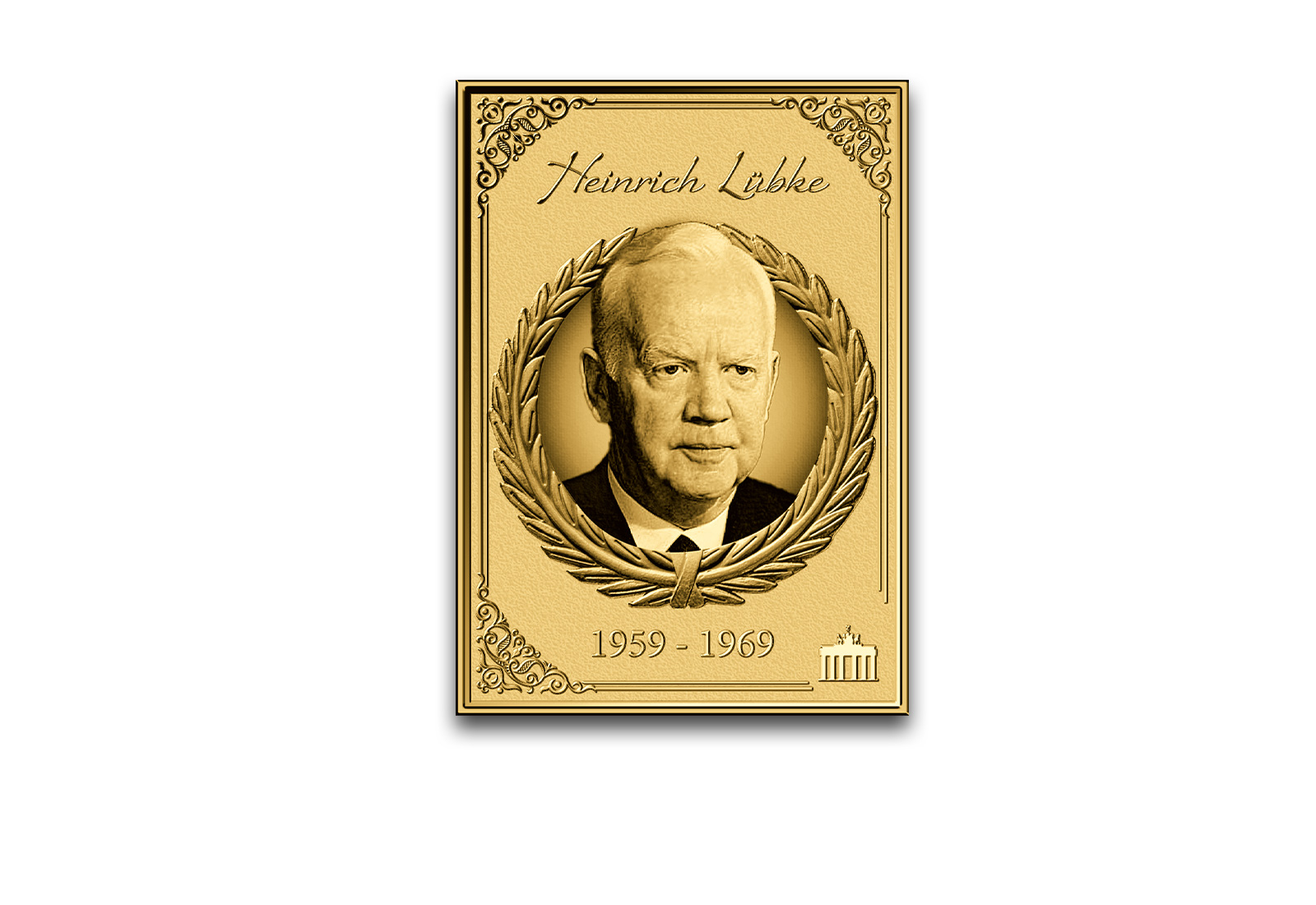 Goldmünzbarren Bundespräsident Heinrich Lübke 999/1000 Gold