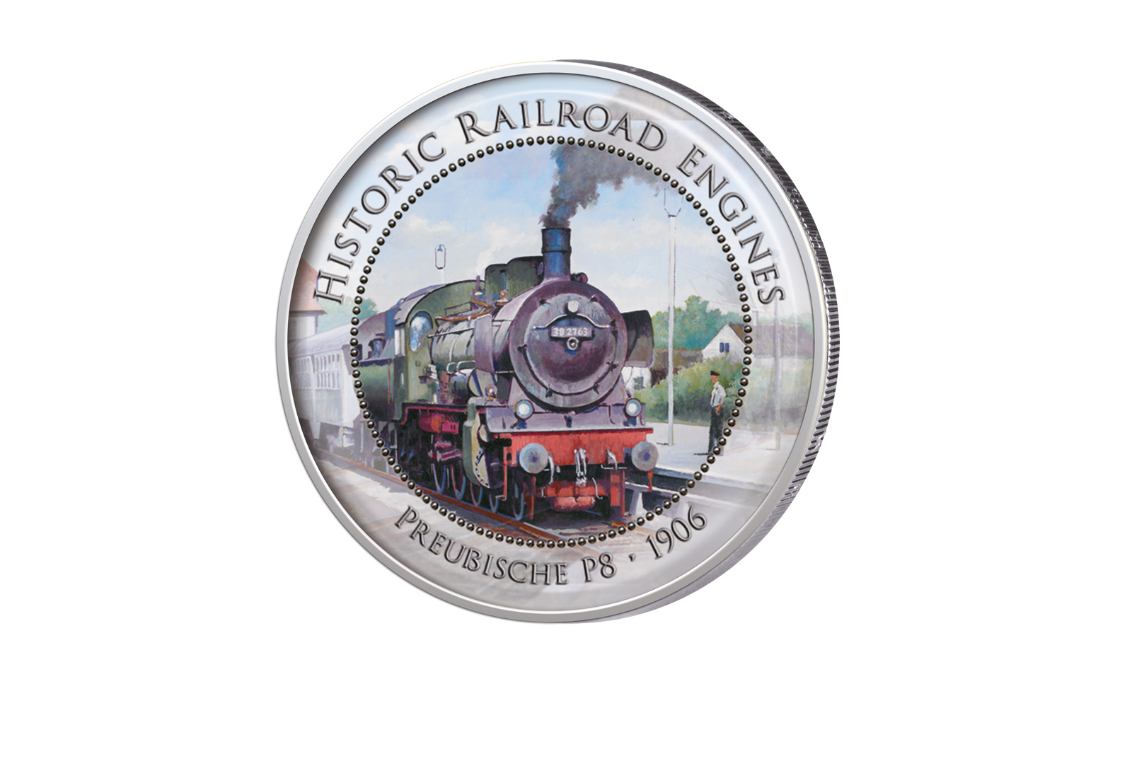 2 Euro Historische Eisenbahnen Preußische P8 1906 mit Farbapplikation