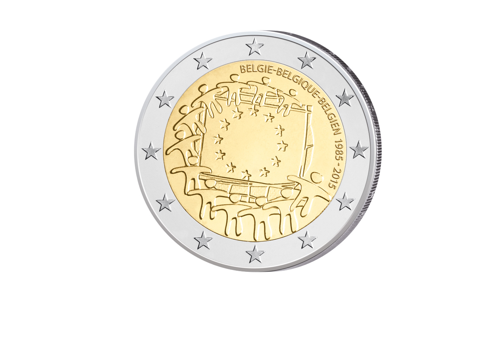 2 Euro 2015 Belgien 30 Jahre Europaflagge Gemeinschaftsausgabe bfr.