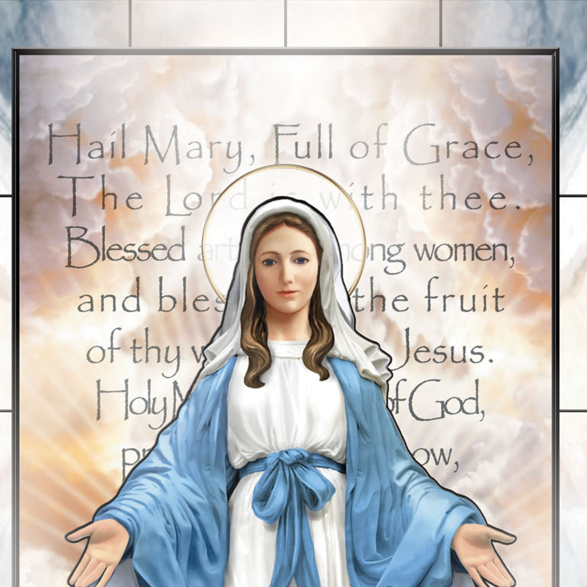 Strahlende Maria - Wanddekoration