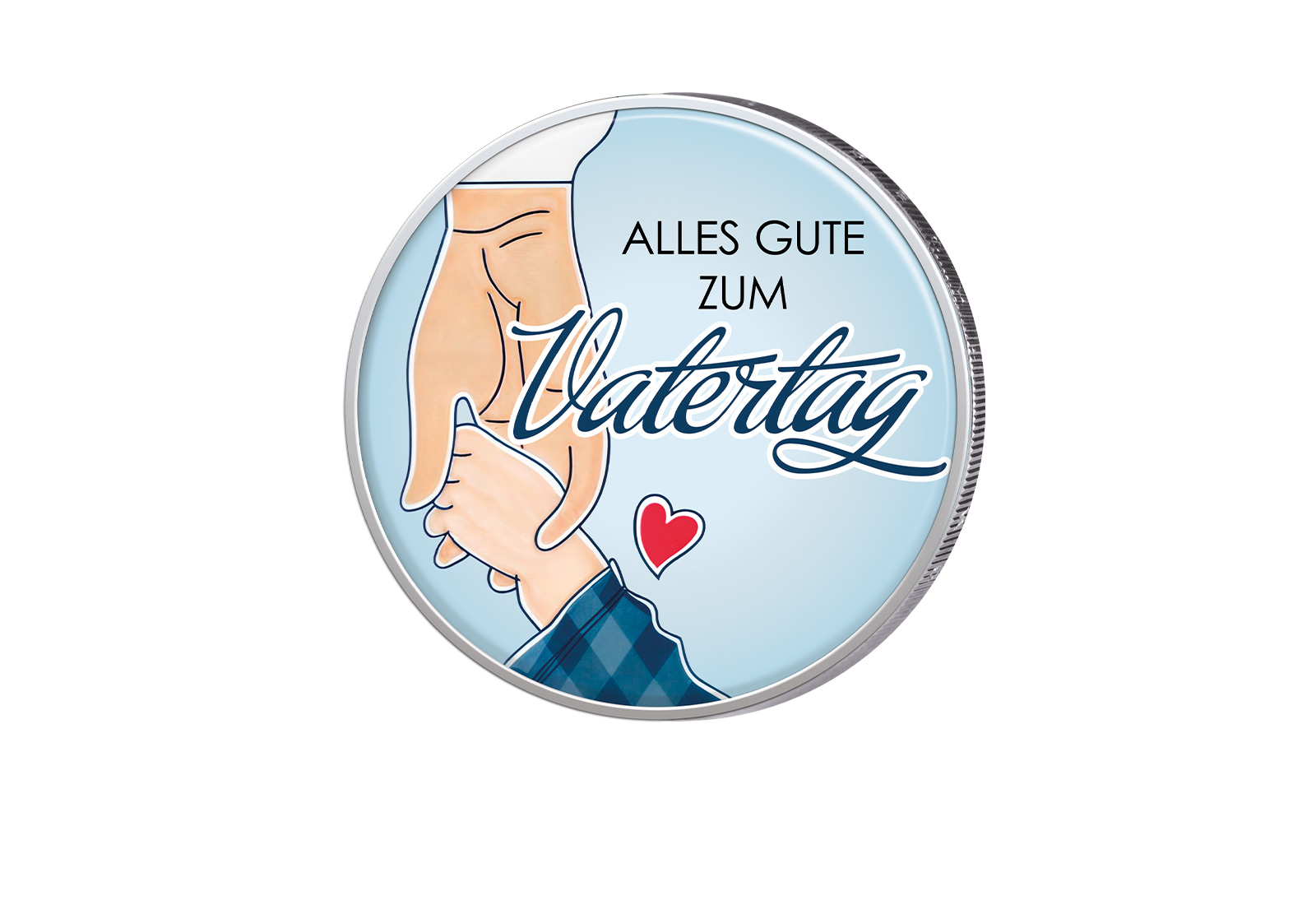 2 Euro mit Farbapplikation Geschenk Vatertag