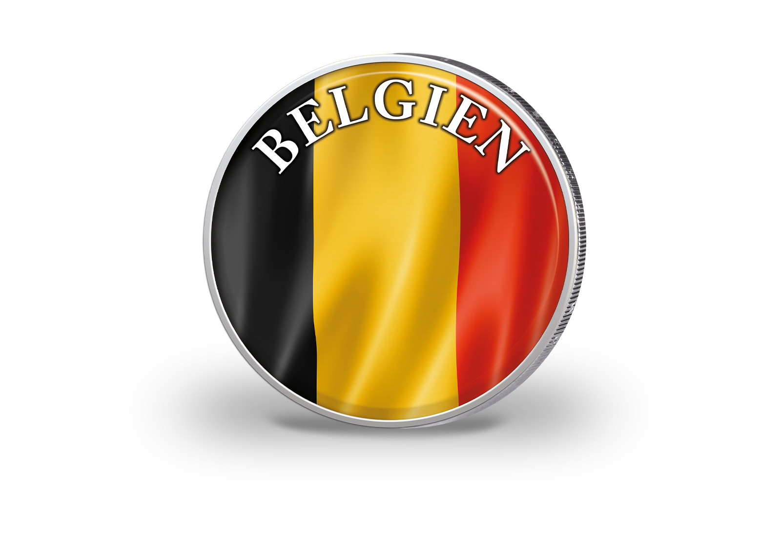 2 Euro vergoldet mit Farbapplikation Belgien Flagge