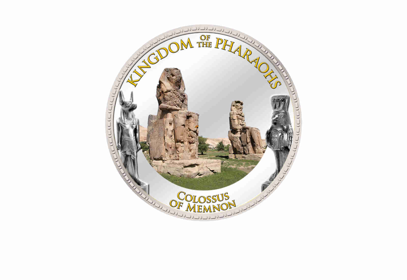 1 Pfund Ägypten Kolosse von Memnon, 999,9 Goldauflage mit Farbmotiv