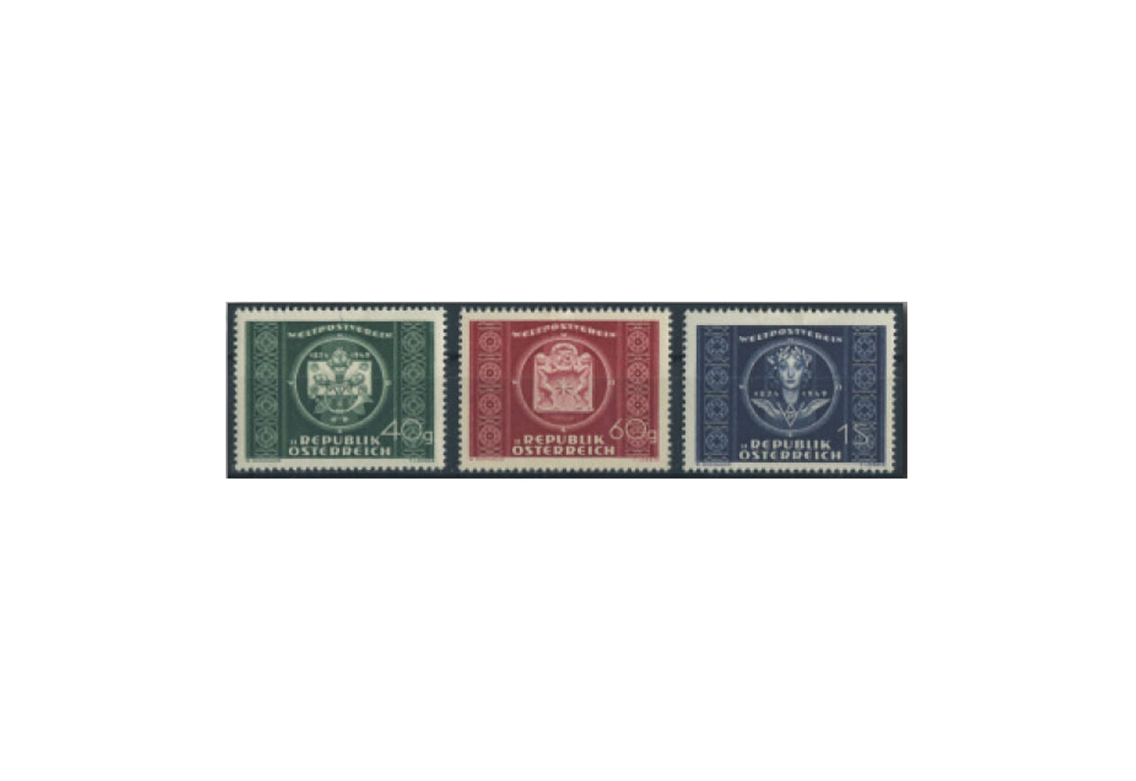 2. Republik Österreich 75 Jahre UPU Mi.Nr. 943/945 Falz