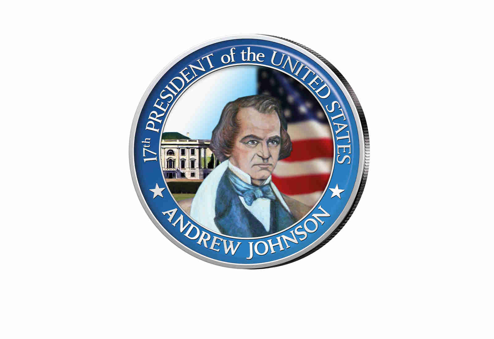 ½ Kennedy-Dollar USA mit Farbapplikation Andrew Johnson Serie: Presidents of the US