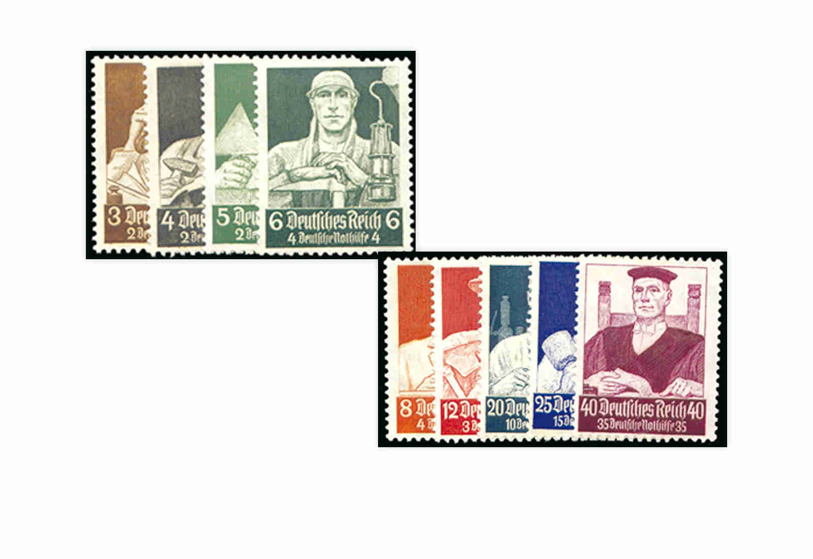 Briefmarken Deutsches Reich Nothilfe Berufsstände 1934 Michel-Nr. 556/64 postfrisch