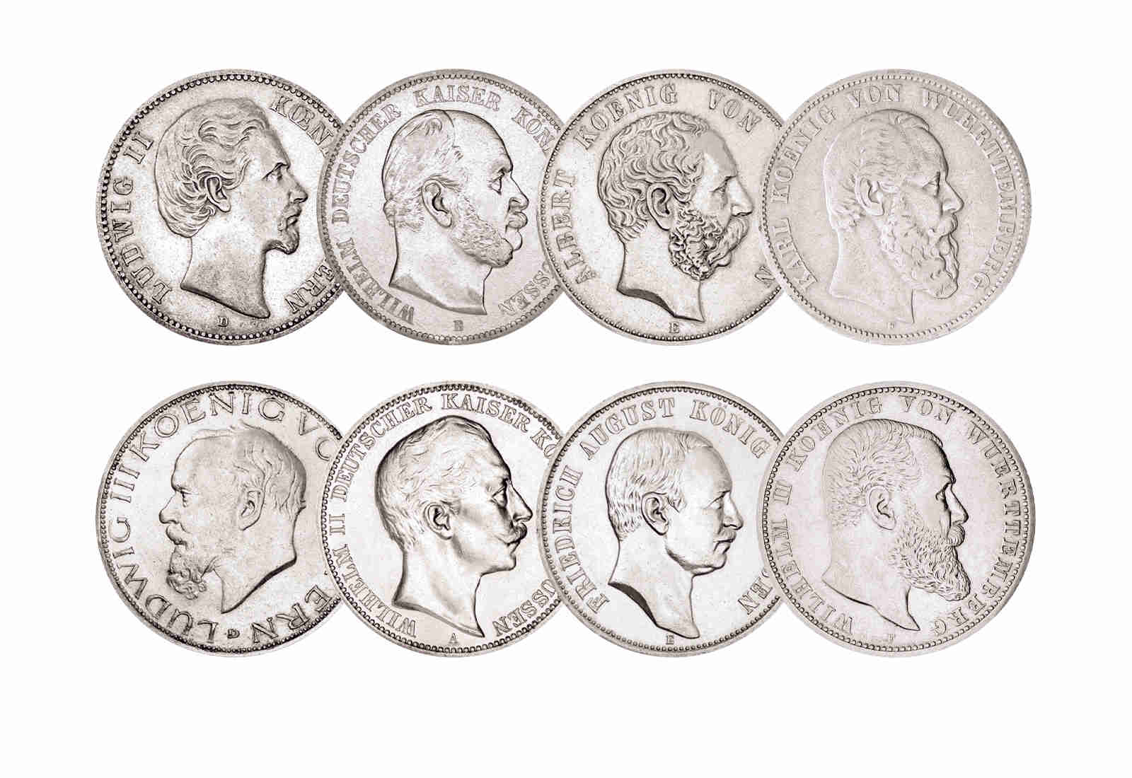 5 Mark 1871 und 1918 Deutsches Kaiserreich - Set