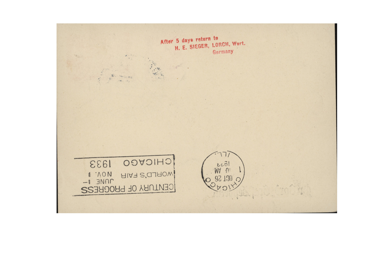 Briefmarke LZ 127 Graf Zeppelin Chicagofahrt 1933 auf Karte Mi-Nr. 469