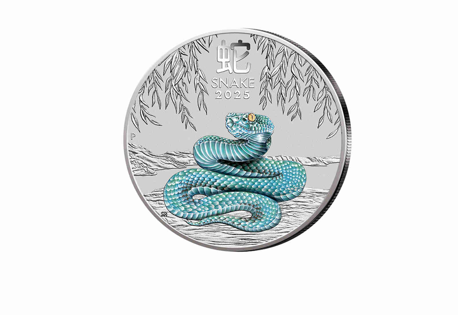 Lunar Serie 2 oz Silbermünze 2025 Australien Jahr der Schlange koloriert