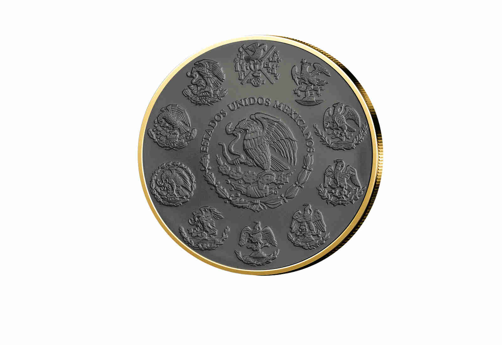 Libertad 1 oz Silber 2023 Mexiko mit 24 Karat Goldauflage und Ruthenium