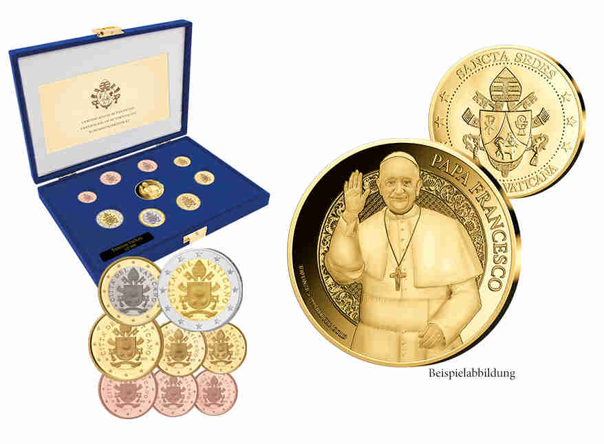 Premiumsatz 2025 Vatikan st inkl. 999/1000 Goldausgabe zu Ehren Papst Franziskus