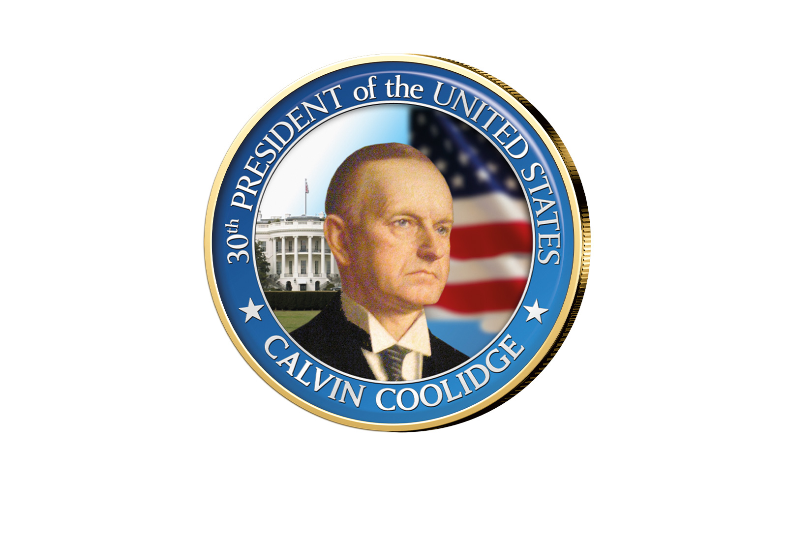 ½ Kennedy-Dollar USA mit Farbapplikation Calvin Coolidge