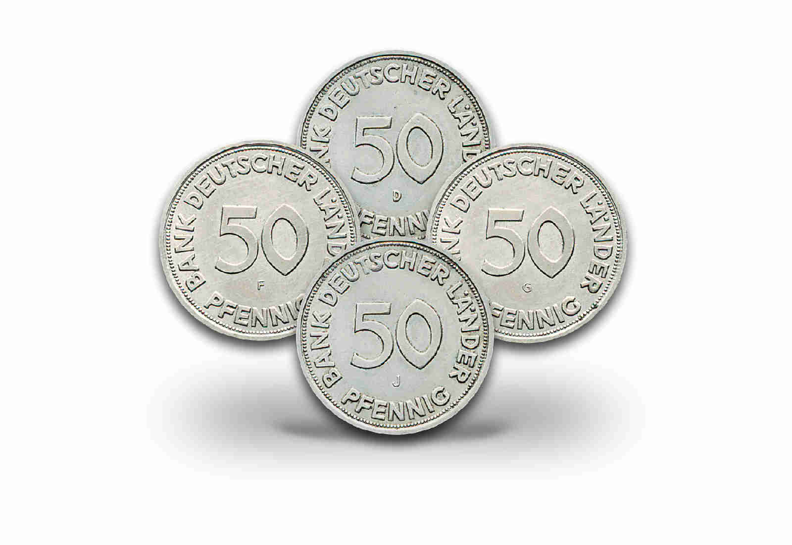 50 Pfennig 1949 BRD Bank deutscher Länder Prägestätte D-J Jaeger-Nr. 379