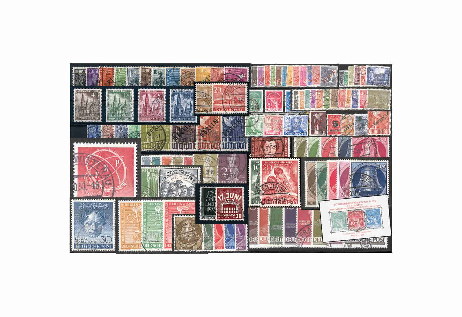 Berlin Jahrgänge 1948- 1954 Mi.Nr. 1-125 (inkl. Block 1) gestempelt