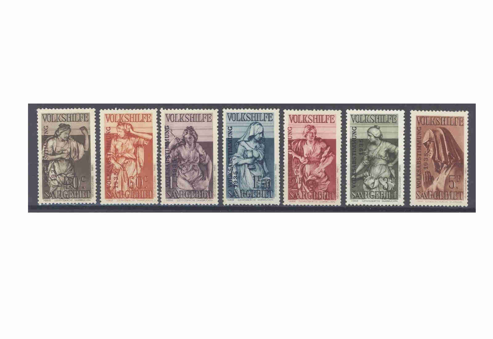 Briefmarke Saar 199/205 gestempelt
